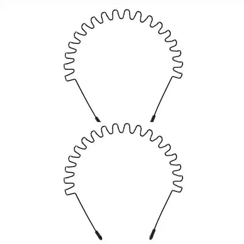 2-Pack: Black Wavy Metal Headband