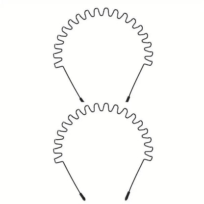 2-Pack: Black Wavy Metal Headband