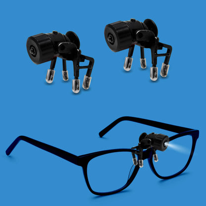 2-Pack: Bright Basics Universal Clip-On Led Glasses Light
