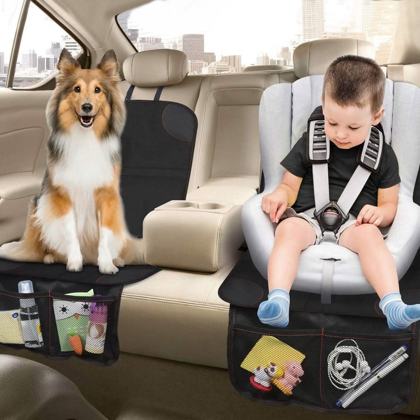 2-Pack: Car Seat Protector Cushion Mat Pad with Thick Padding