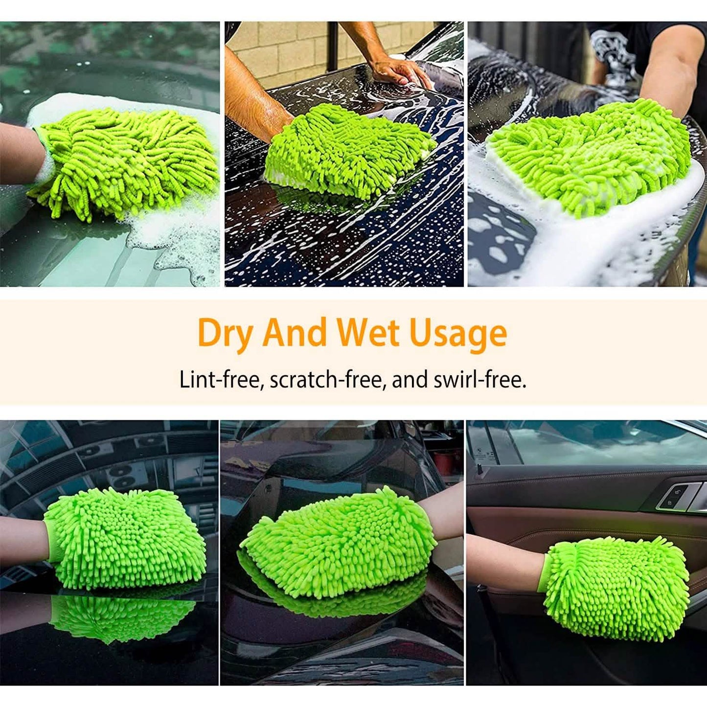 2-Pack: Car Wash Mitt Car Washing Gloves