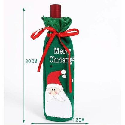 2-Pack: Christmas Decorations Red Wine Bag