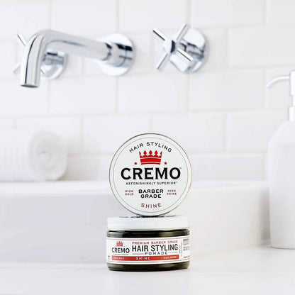 2-Pack: Cremo Premium Barber Grade Hair Styling Shine Pomade 4oz