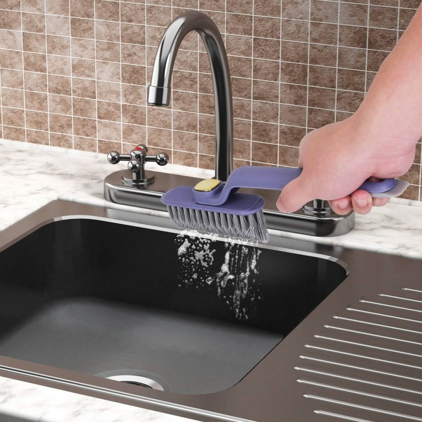 2-Pack: Crevice Cleaning Brush Stiff Bristle Brush Gap Cleaner