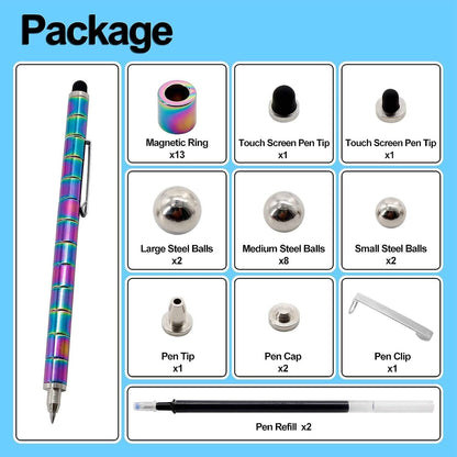 2-Pack: Decompression Magnet Metal Pen