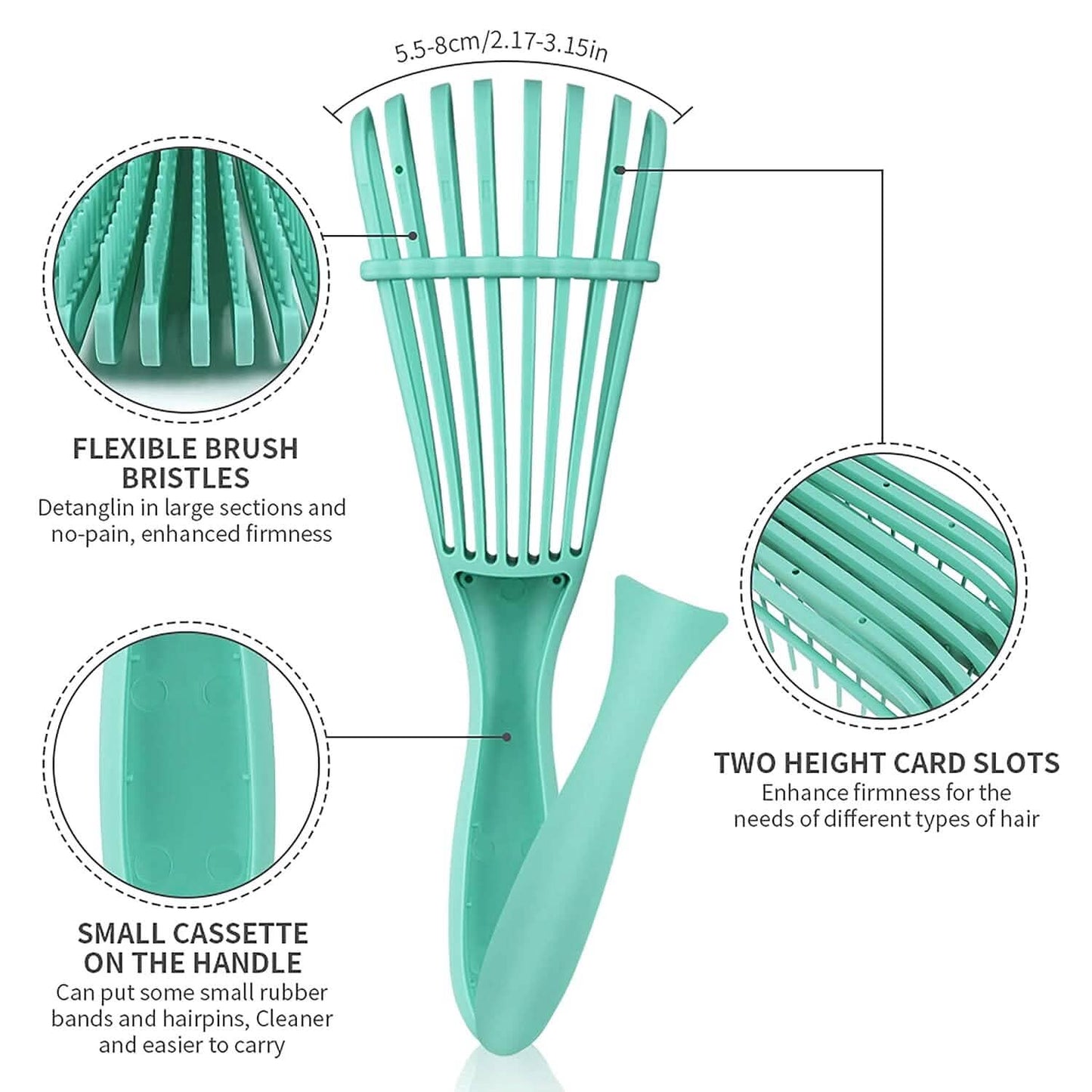 2-Pack: Detangler Brush for Curly Hair, Afro Textured 3a to 4c Kinky Wavy