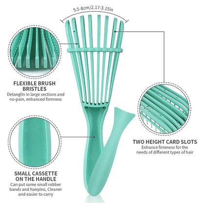 2-Pack: Detangler Brush for Curly Hair, Afro Textured 3a to 4c Kinky Wavy
