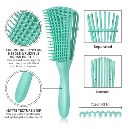 2-Pack: Detangler Brush for Curly Hair, Afro Textured 3a to 4c Kinky Wavy
