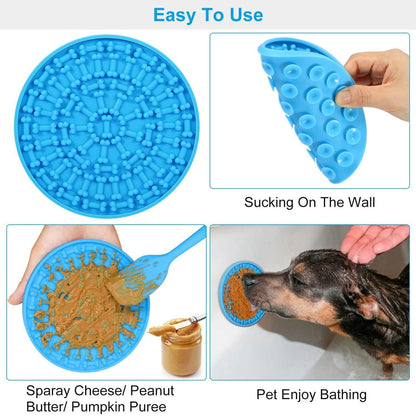 2-Pack: Dog Lick Pad Pet Shower Grooming Slow Feeder Distraction Mat
