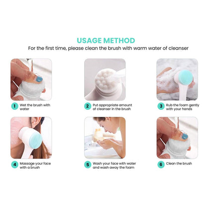 2-Pack: Dual Face Manual Facial Brush For Pore Cleansing And Exfoliating