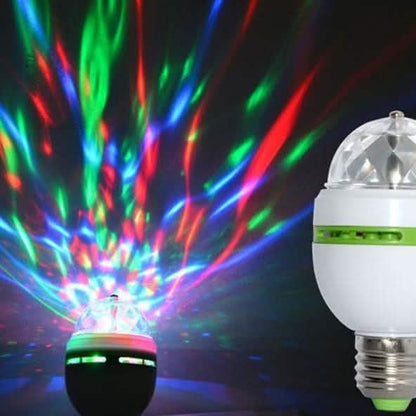 2-Pack: E27 3W Auto Rotating RGB LED Stage Light