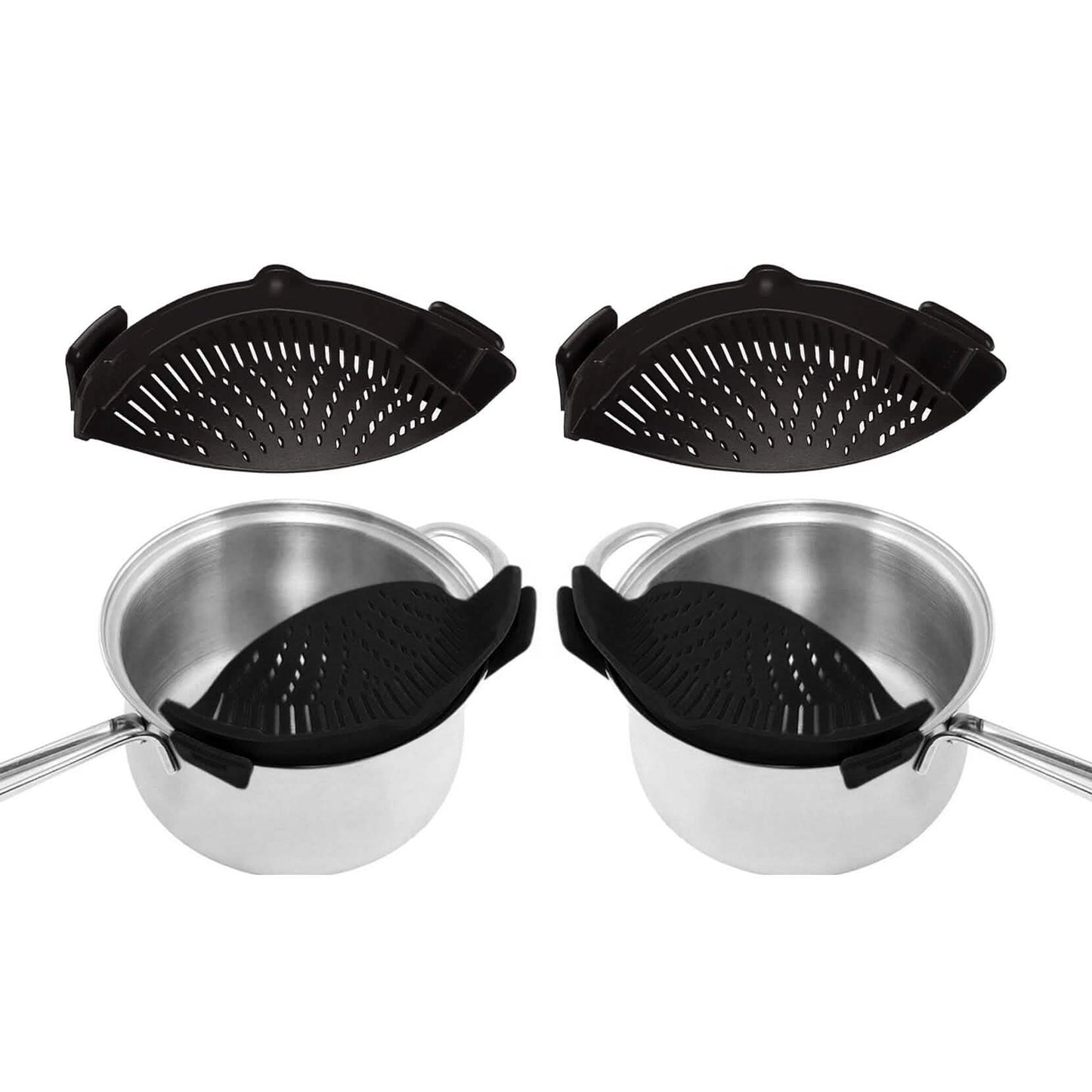 2-Pack: Easy Snap On Heat Resistance Silicone Kitchen Strainer