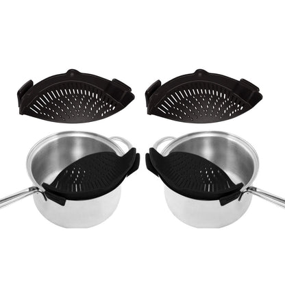 2-Pack: Easy Snap On Heat Resistance Silicone Kitchen Strainer
