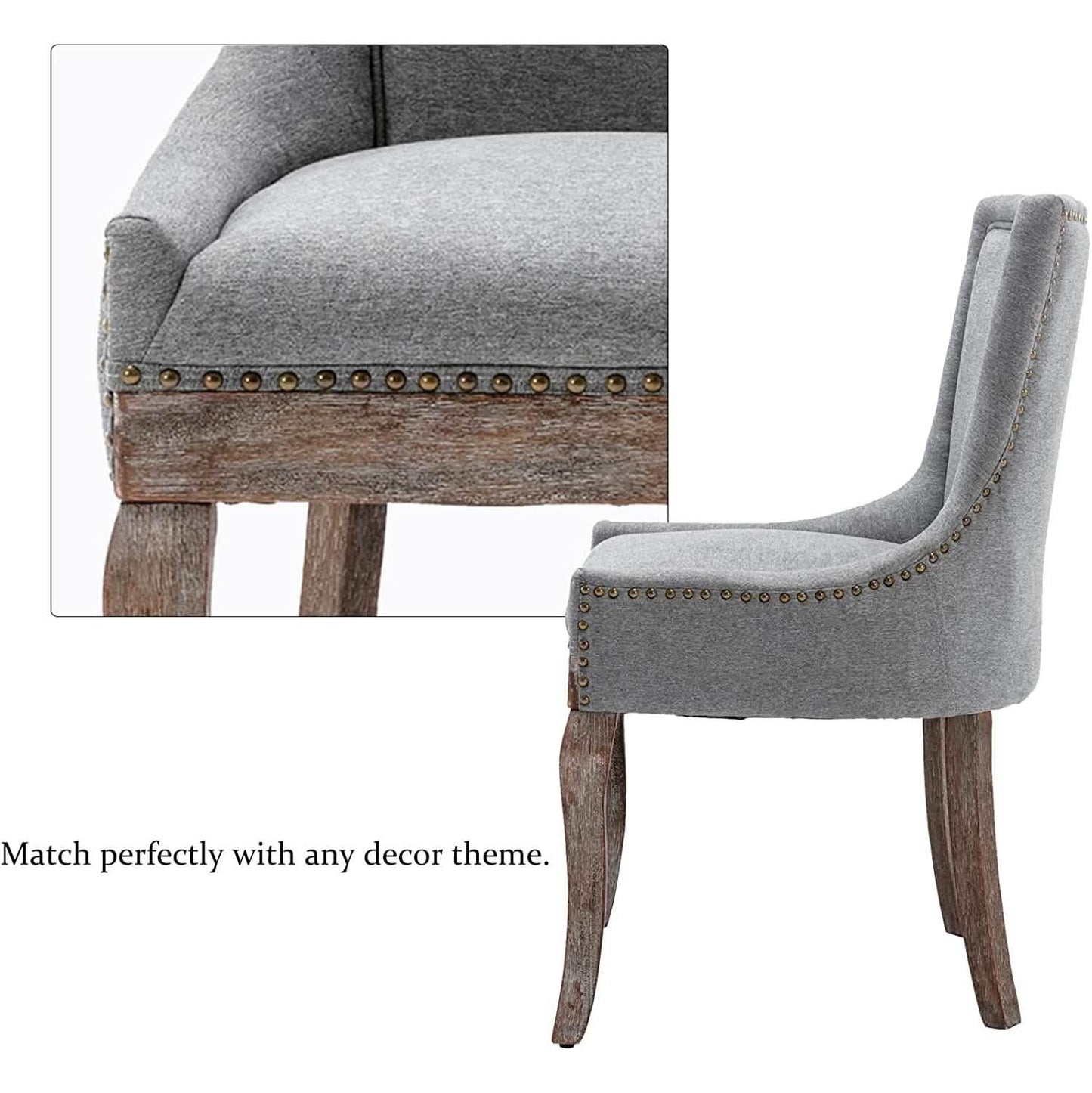 2-Pack: Fabric Upholstered Side Chairs Set