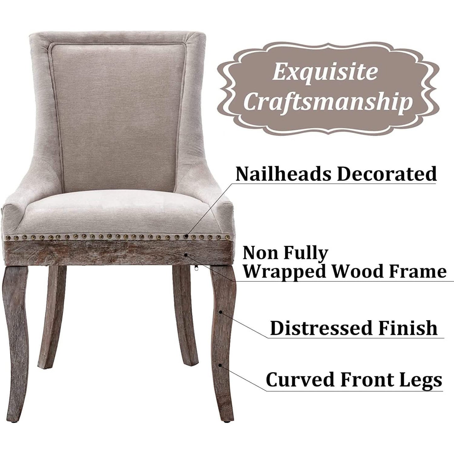 2-Pack: Fabric Upholstered Side Chairs Set