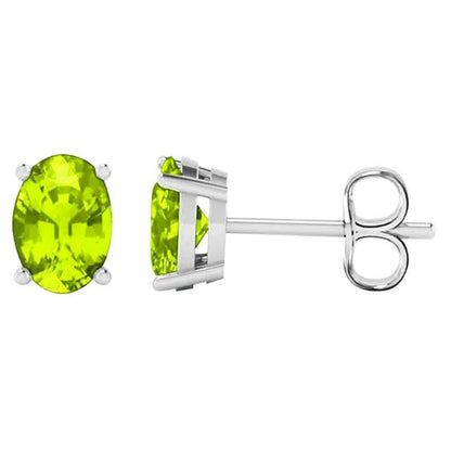 2-Pack: Genuine Gemstone Oval Sterling Silver Studs