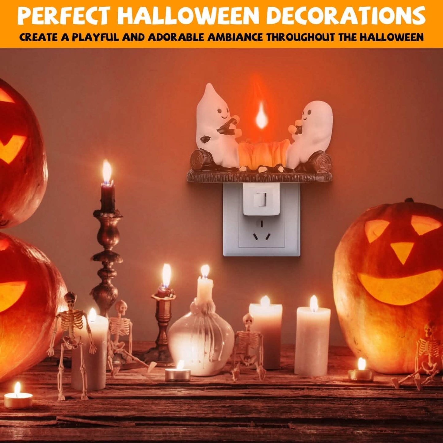 2-Pack: Ghost Campfire Flickering Flame Night