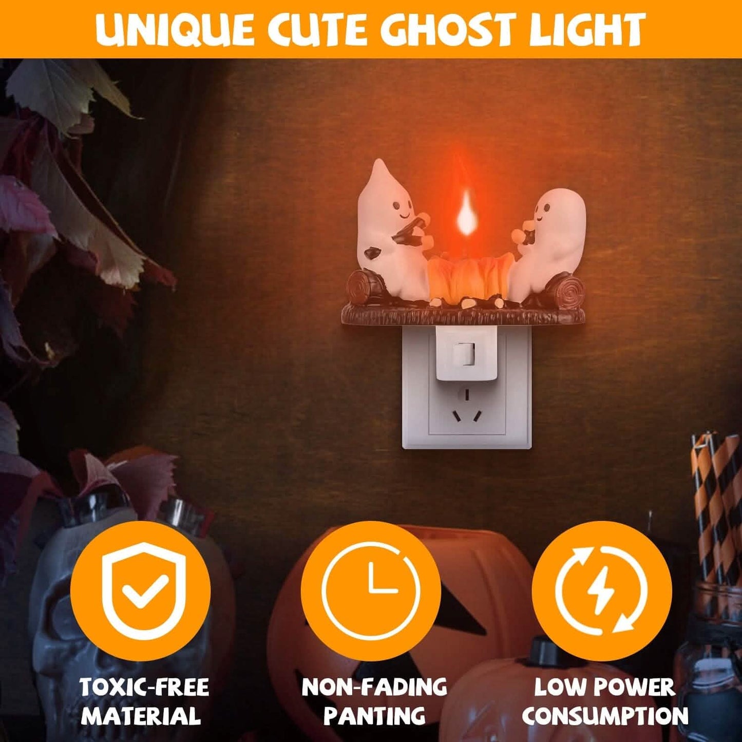 2-Pack: Ghost Campfire Flickering Flame Night