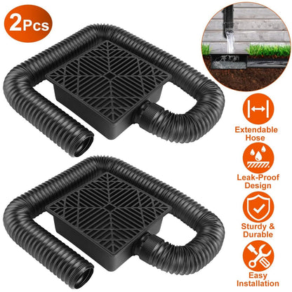 2-Pack: Gutter Downspout Extension Low Profile No Deep Digging Catch