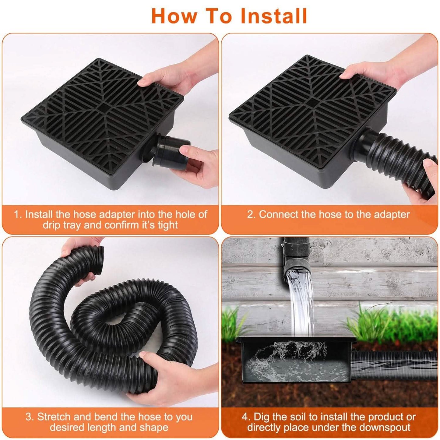 2-Pack: Gutter Downspout Extension Low Profile No Deep Digging Catch