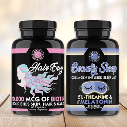 2 Pack: Hair Envy and Beauty Sleep Collagen Sleep Aid
