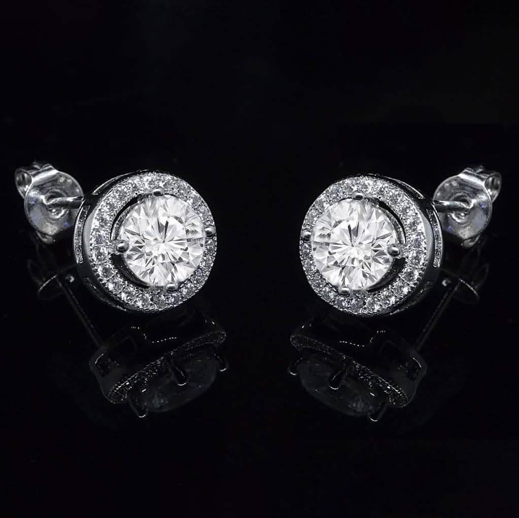2-Pack: Halo Stud Earrings with Swarovski Elements