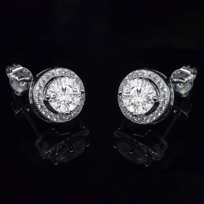 2-Pack: Halo Stud Earrings with Swarovski Elements