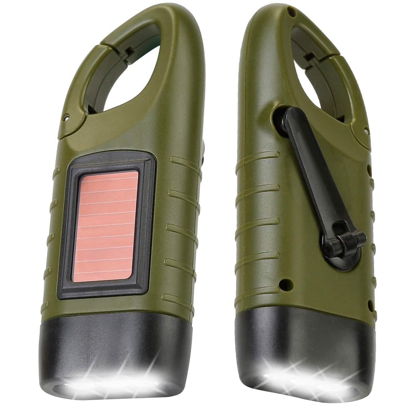 2-Pack: Hand Crank Solar Powered Flashlight