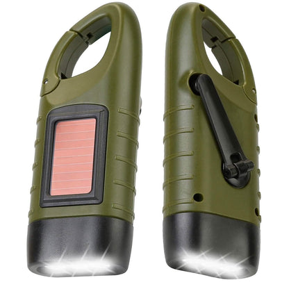 2-Pack: Hand Crank Solar Powered Flashlight