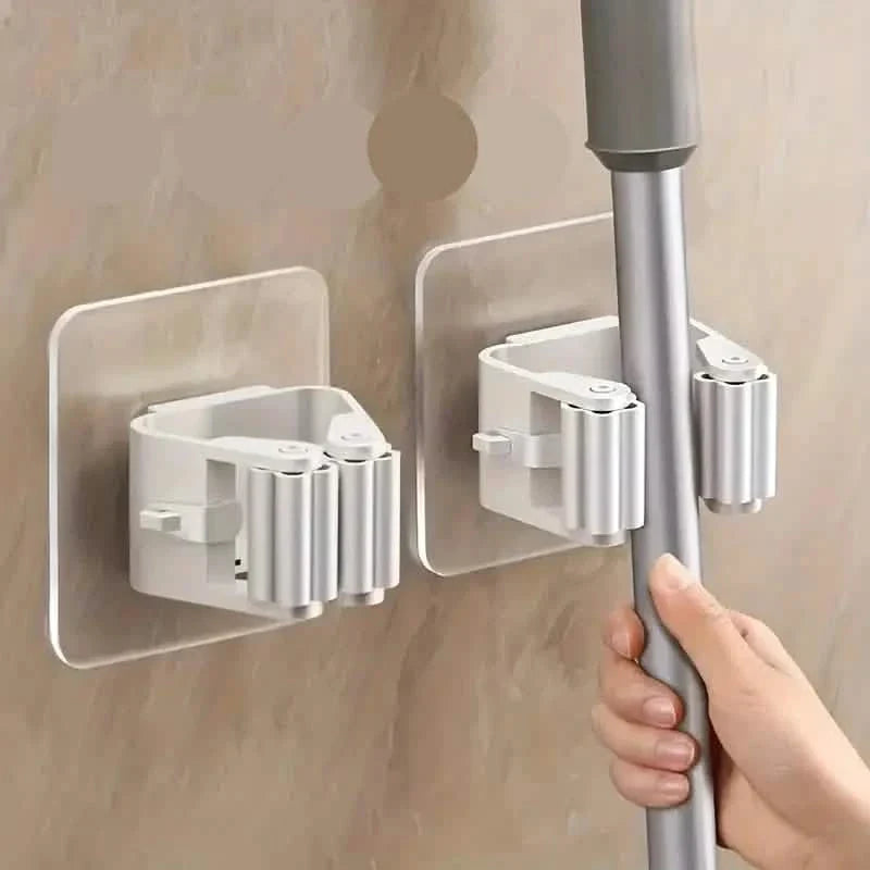 2-Pack: Hanging Mop Storage Rack with Buckle