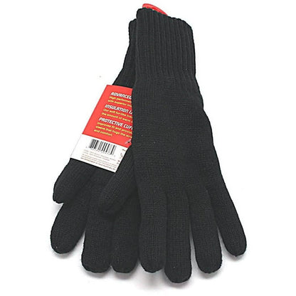 2-Pack: Heat Lockers Mens Black Thermal Gloves with Insulation Lining