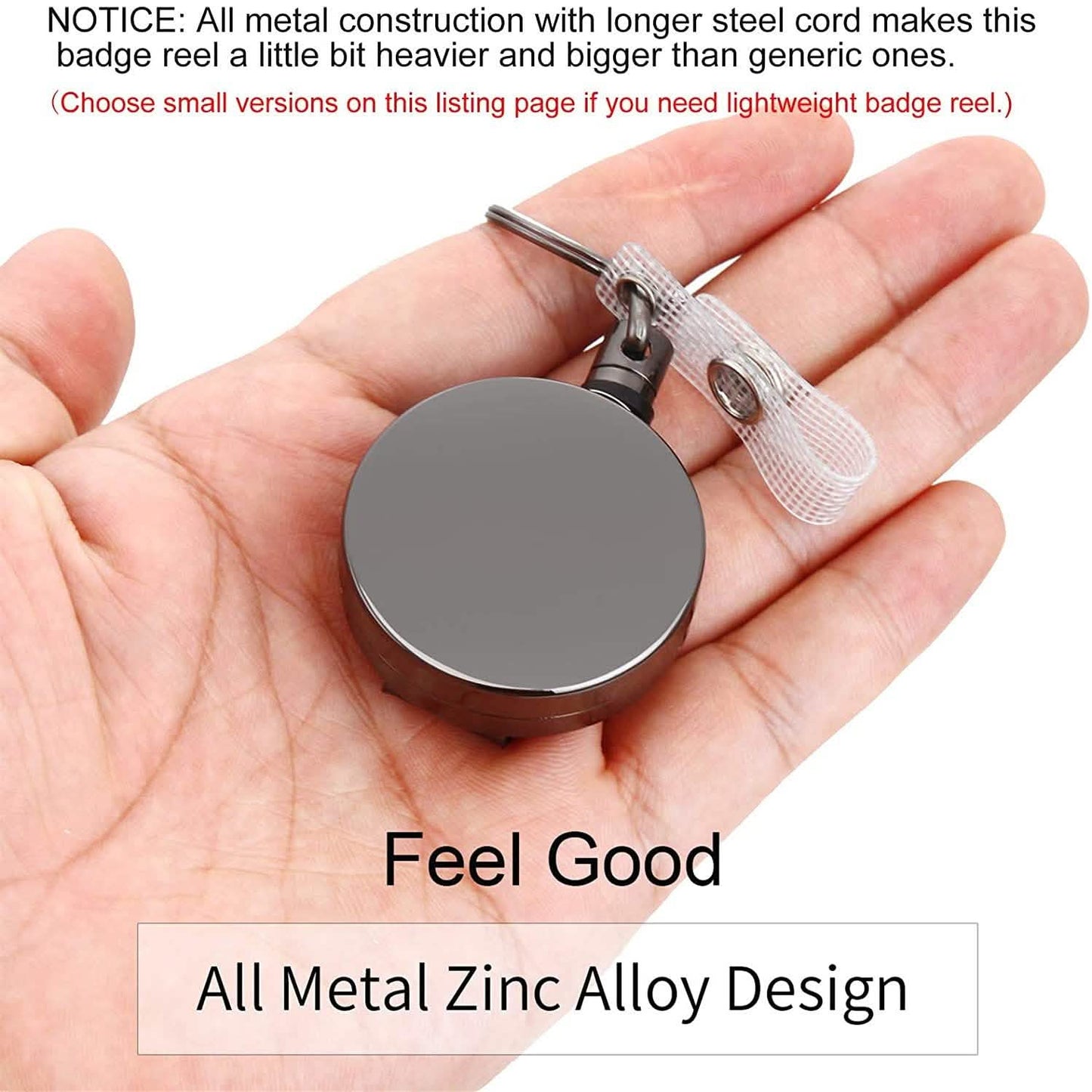 2-Pack: Heavy Duty Retractable Badge Holder Reel