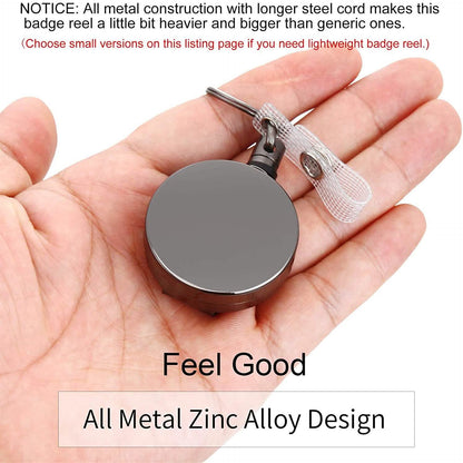 2-Pack: Heavy Duty Retractable Badge Holder Reel