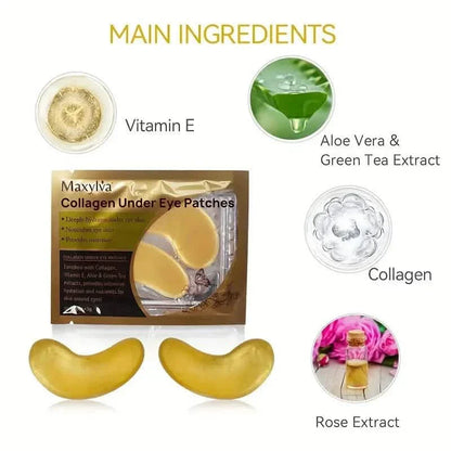 2-Pack: Hydrating Eye Care Under Eye Crystal Mask Golden Under Eye Patches For Women and Men