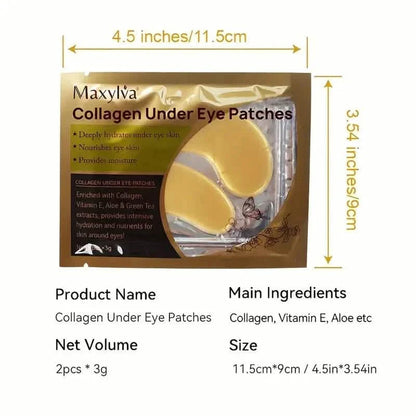 2-Pack: Hydrating Eye Care Under Eye Crystal Mask Golden Under Eye Patches For Women and Men