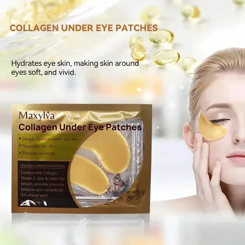 2-Pack: Hydrating Eye Care Under Eye Crystal Mask Golden Under Eye Patches For Women and Men