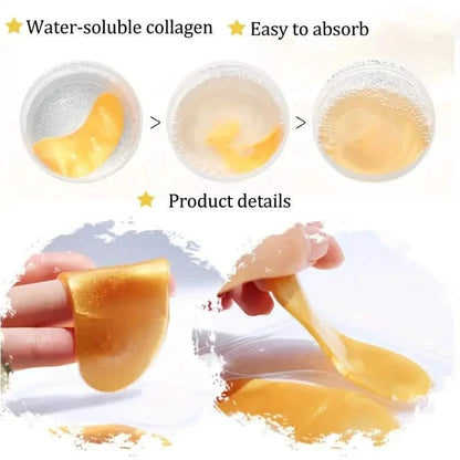 2-Pack: Hydrating Eye Care Under Eye Crystal Mask Golden Under Eye Patches For Women and Men