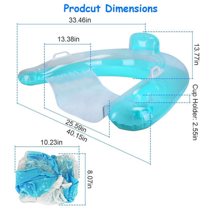 2-Pack: Inflatable Float Pool Chair with Cup Holder Arm Rest