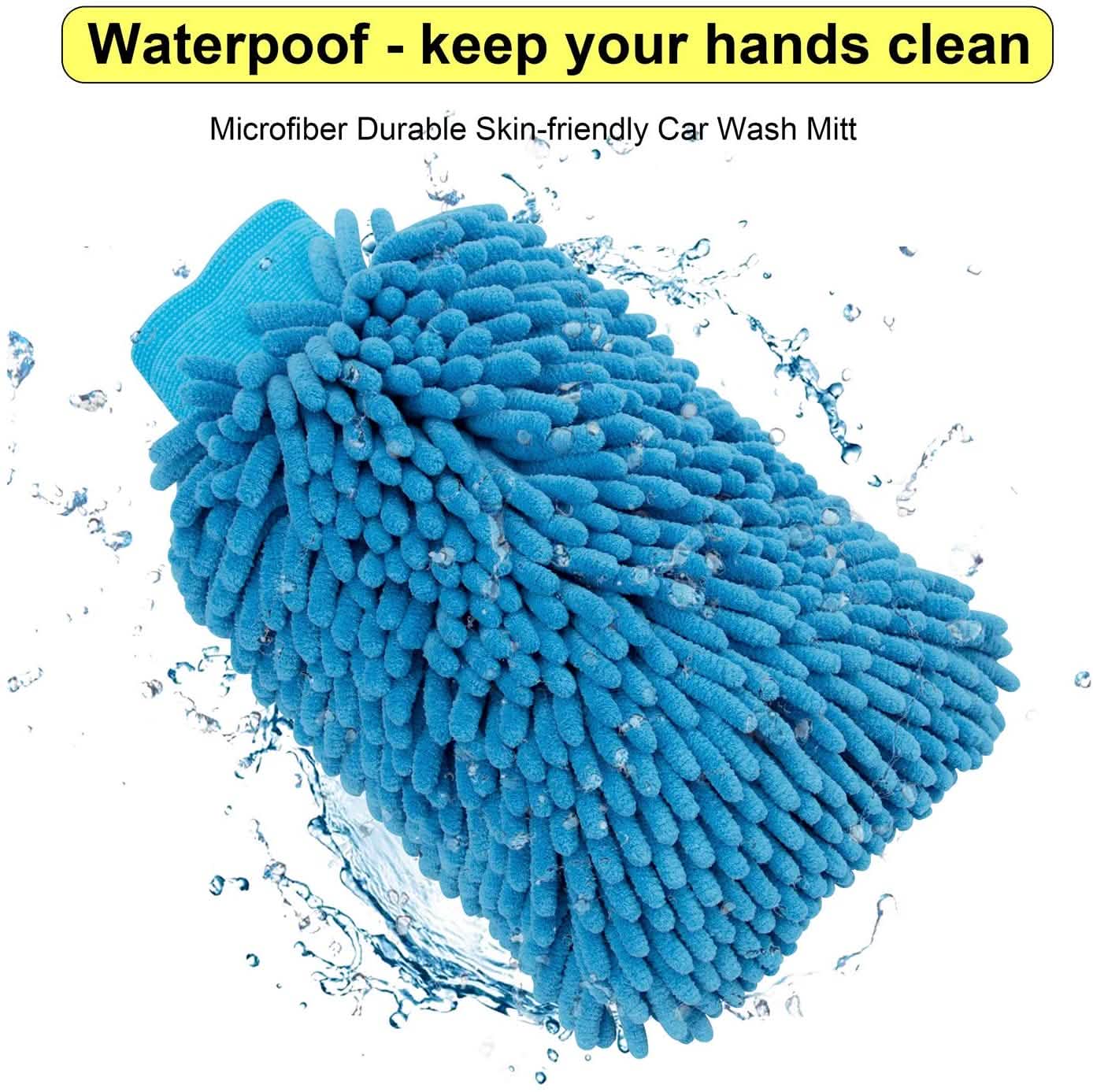 2-Pack: Large Size Microfiber Car Wash Mitt