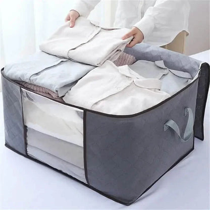 2-Pack: Large Storage Bag Organizer with Reinforced Handle, Clear Window & Sturdy Zippers