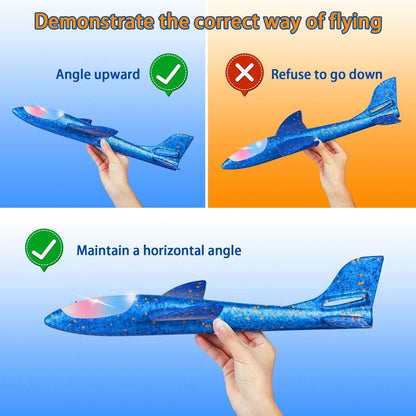 2-Pack: LED 17.5" Light Throwing Foam Airplane