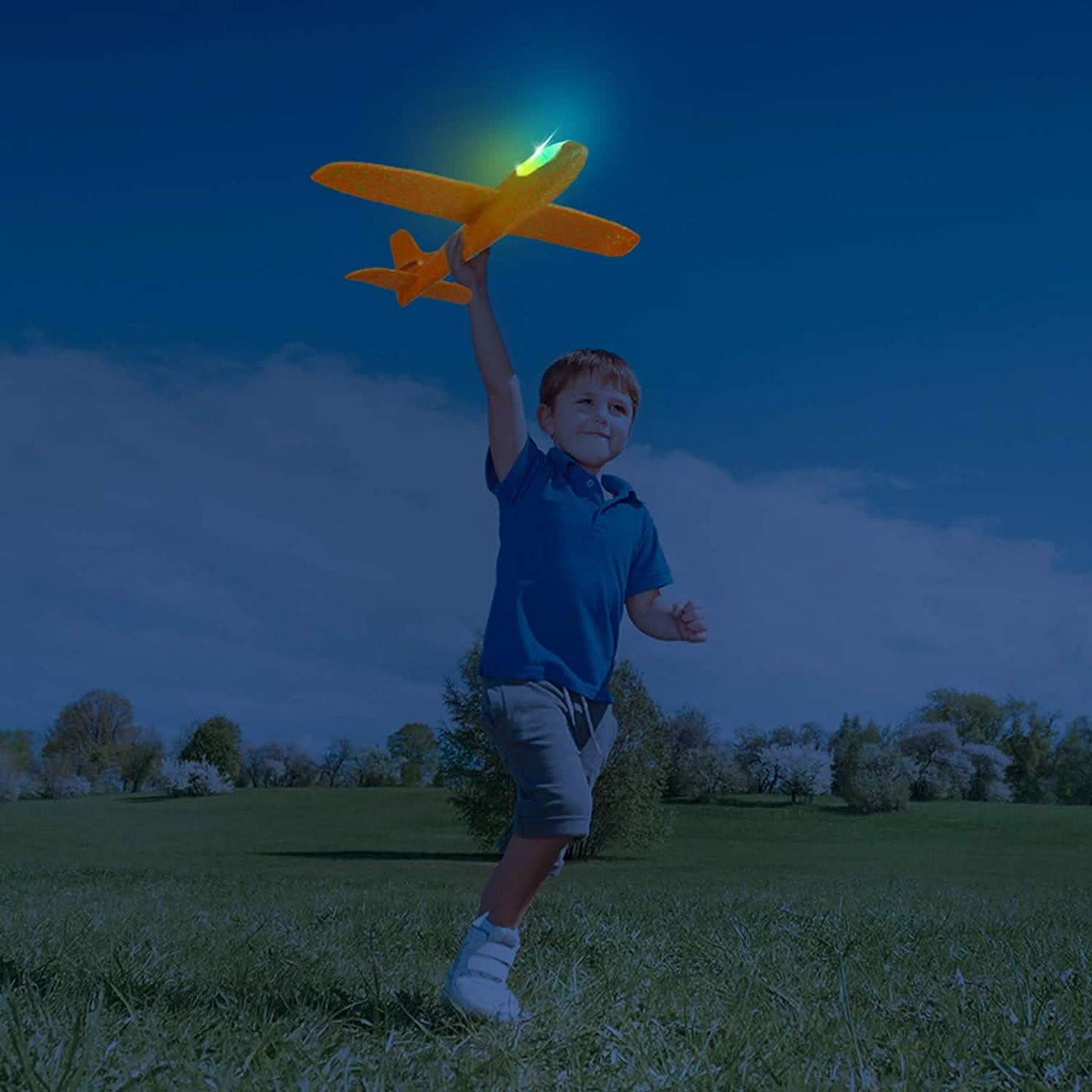 2-Pack: LED 17.5" Light Throwing Foam Airplane