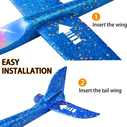 2-Pack: LED 17.5" Light Throwing Foam Airplane