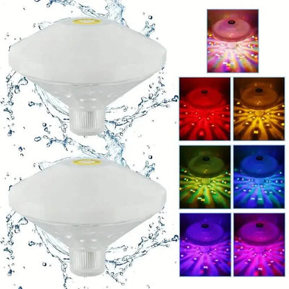 2-Pack: LED Color Changing Floating Pool Lights with 8 Modes Lighting