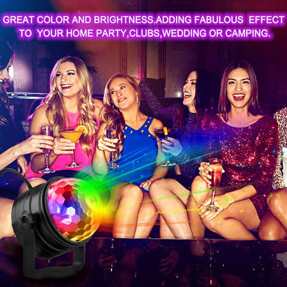 2-Pack: LED Disco Light Sound Activated Party Lights with Remote Control Dj Lighting