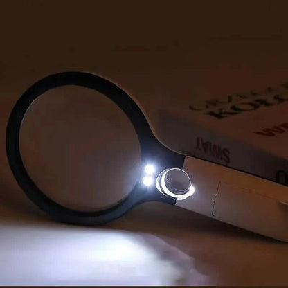 2-Pack: LED Light 45x Magnifying Glass Lens Mini Pocket Handheld Microscope