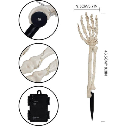 2-Pack: Light Up Skull Arm Stakes