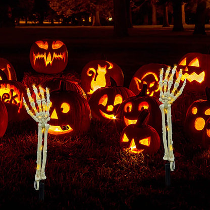 2-Pack: Light Up Skull Arm Stakes