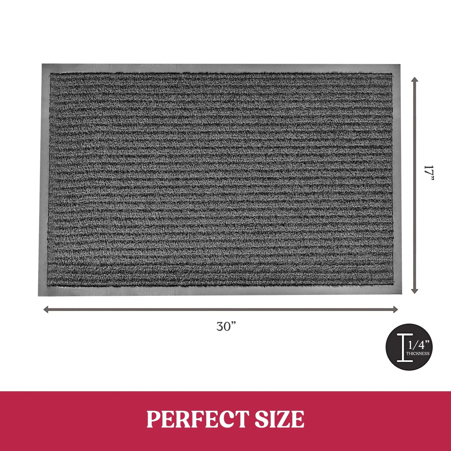 2-Pack: Lux Decor Collection 30'' X 17'' Non-Slip Room Entrance Floor Mats Pair Indoor Outdoor Doormat