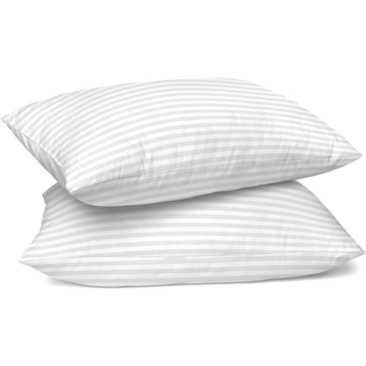 2-Pack: Lux Decor Collection Cotton Stripe Pillow Plush Bed Pillows Set